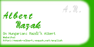 albert mazak business card